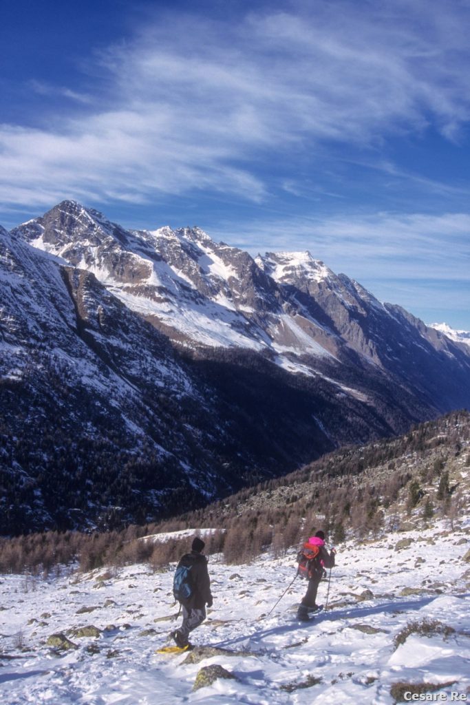 Scendendo dal rifugio prima di rientrare nel bosco. Foto Cesare Re