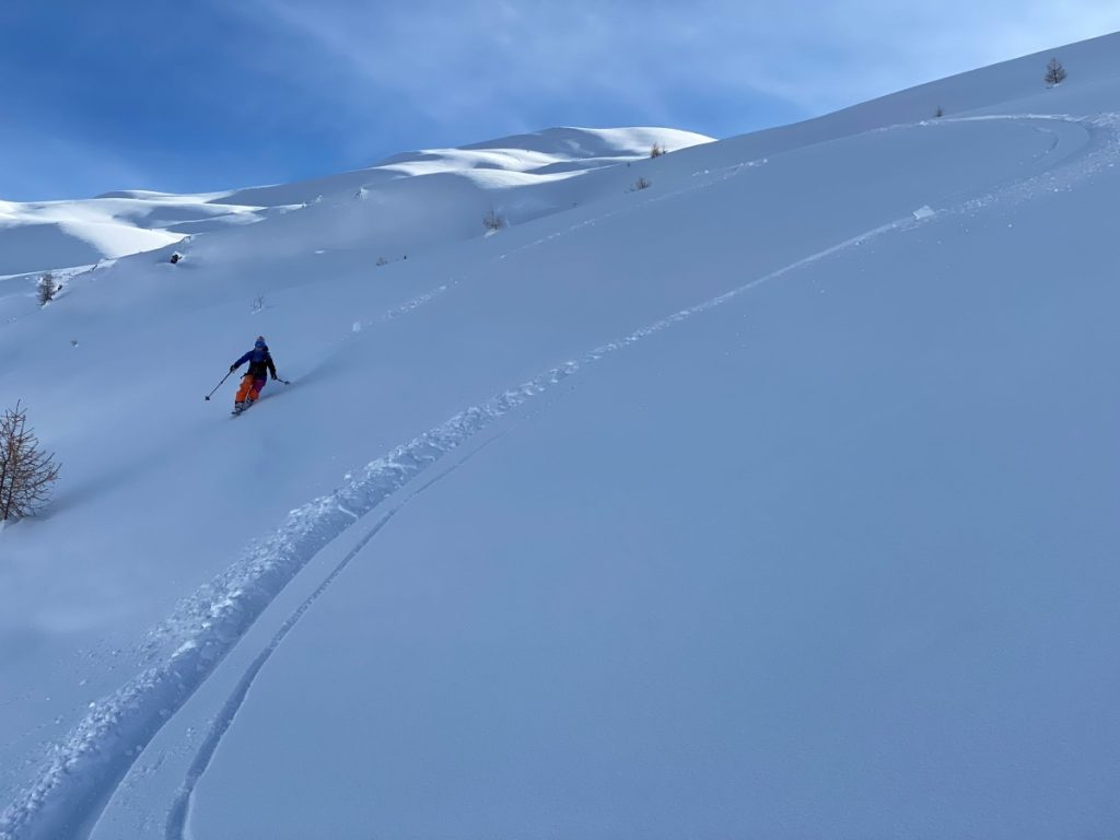 Telemarker in azione. Foto Davide Galli