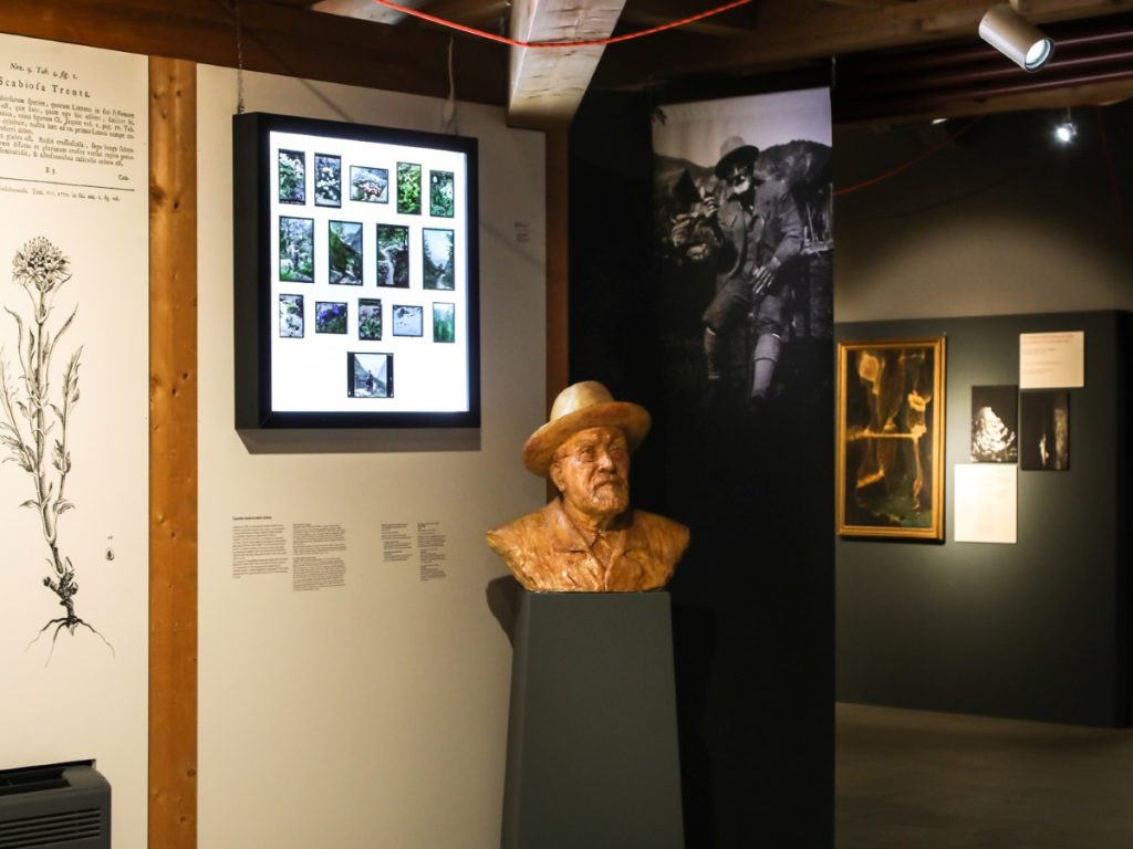 Una sala della mostra Verso le Vette