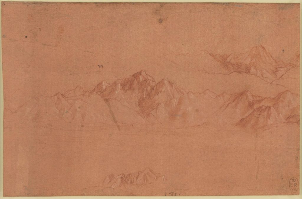 Leonardo, Veduta sulle Prealpi lombarde, oggi nella collezione del Castello di Windsor