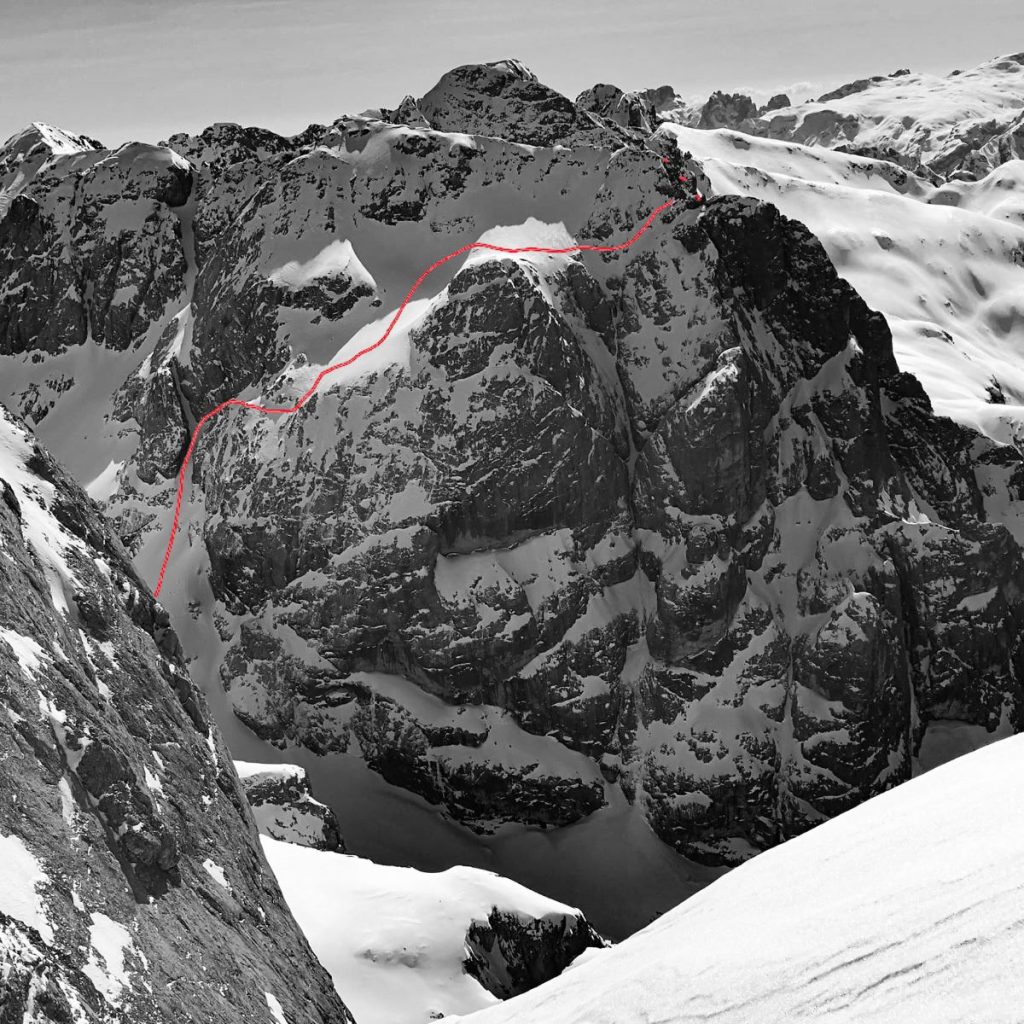 Ombretta Occidentale, parete Nord e canale Ovest