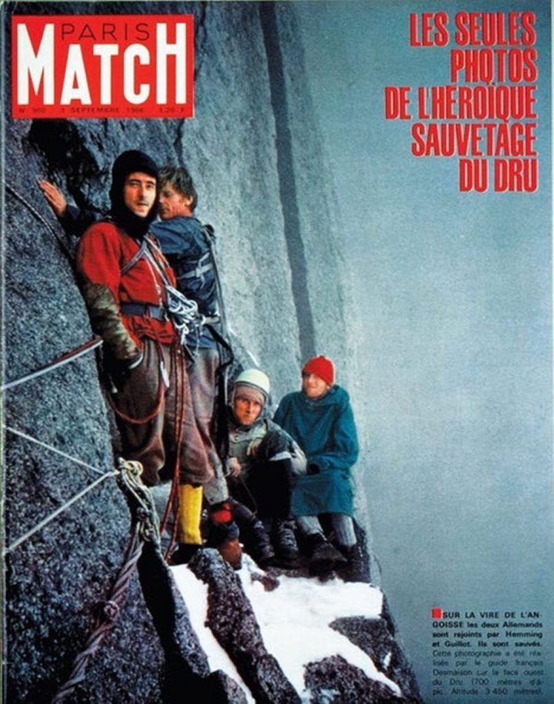 La copertina che la rivista Paris Match dedicò al clamoroso salvataggio sul Petit Dru