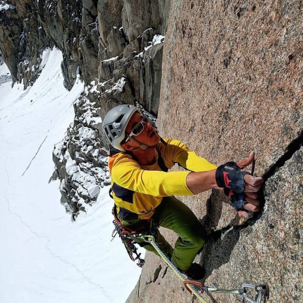 Bepi Vidoni sul granito del Bianco