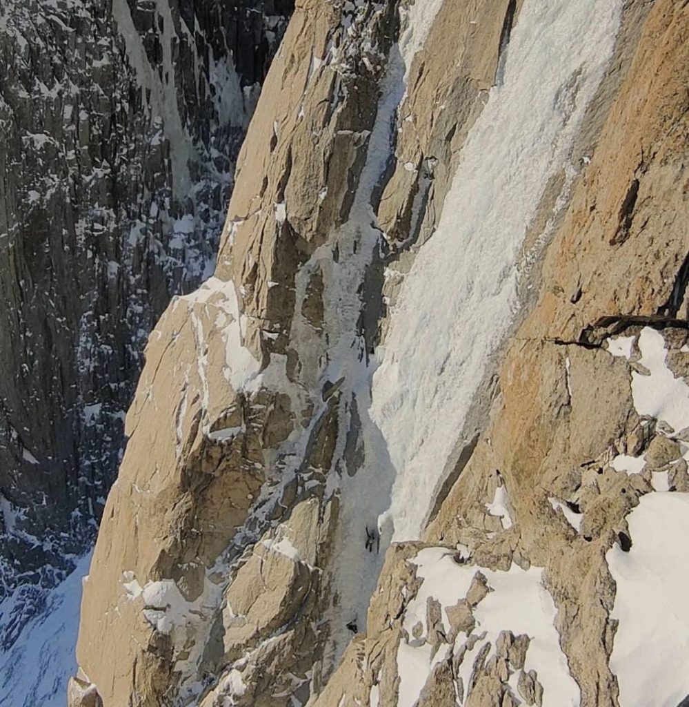 Sulla Cascata Major, aperta da Vidoni nel 2021 con Francesco Civra Dano