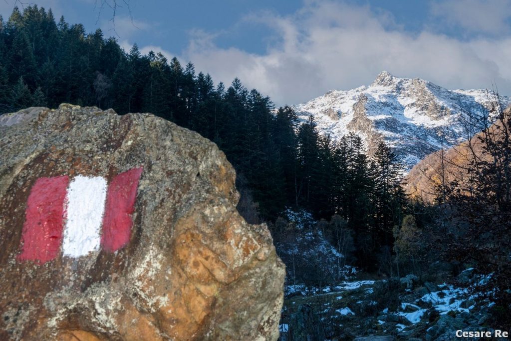 La prima parte del sentiero, con la Cima Morticci. Foto Cesare Re