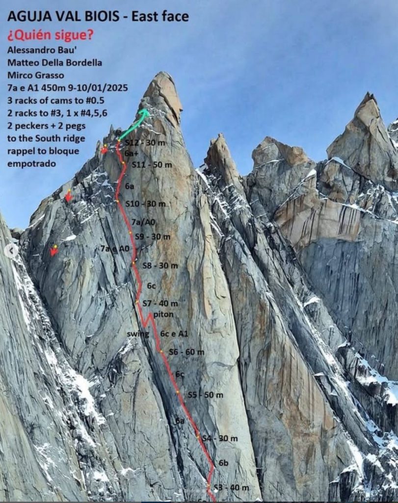 La via aperta da Baù, Della Bordella e Grasso