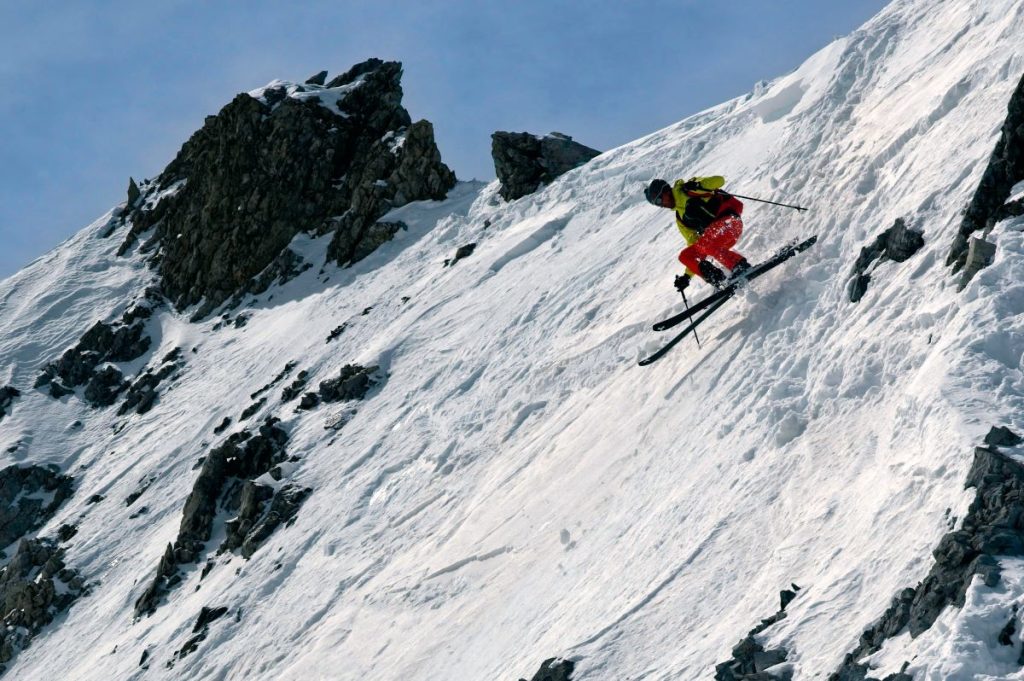 Robert Antonioli in discesa dalla Cima delle Pale Rosse. Foto Umberto Isman