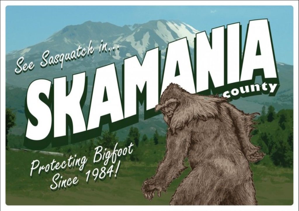 Skamania County, pubblicità con lo Sasquatch protagonista