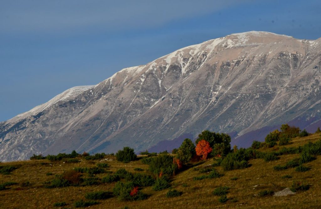 Cansano, il Monte Amaro da Ocriticum, foto Stefano Ardito