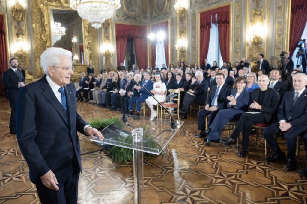 Sergio Mattarella durante la cerimonia. Foto Presidenza della Repubblica