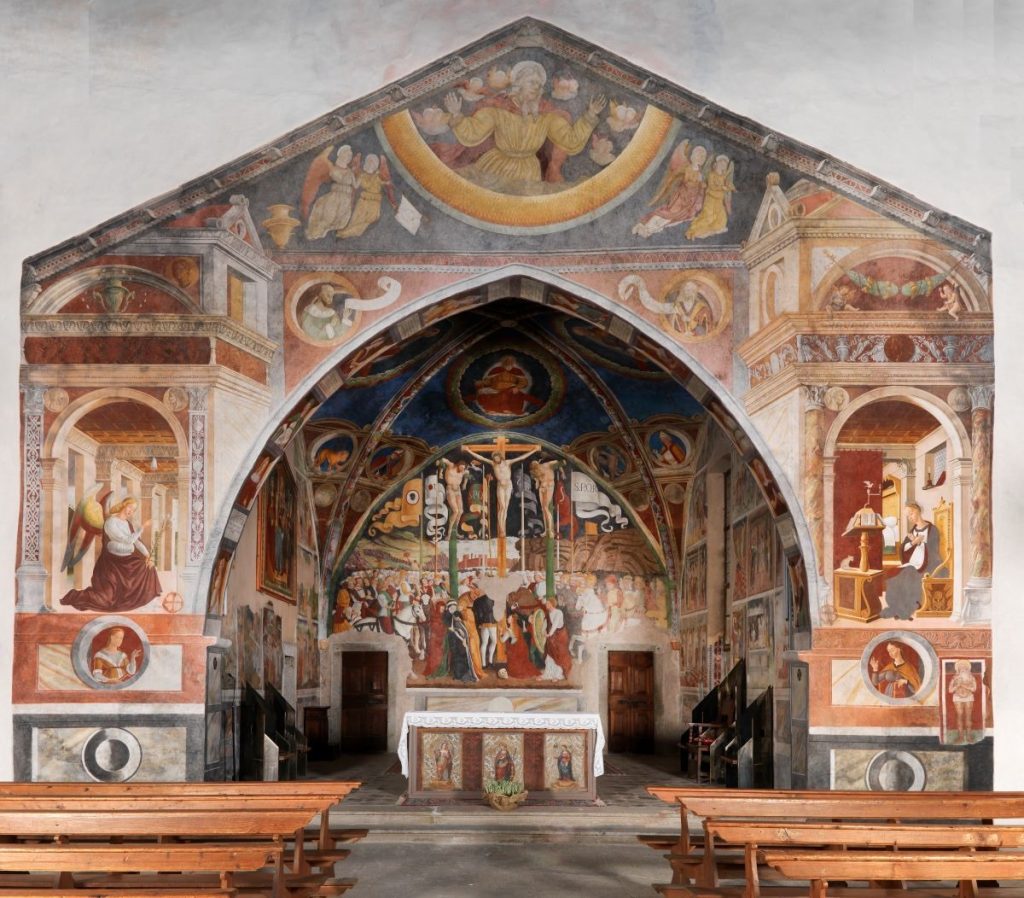 Gli affreschi quattrocenteschi nella chiesa di San Rocco a Bagolino. Foto Flavio Richiedei