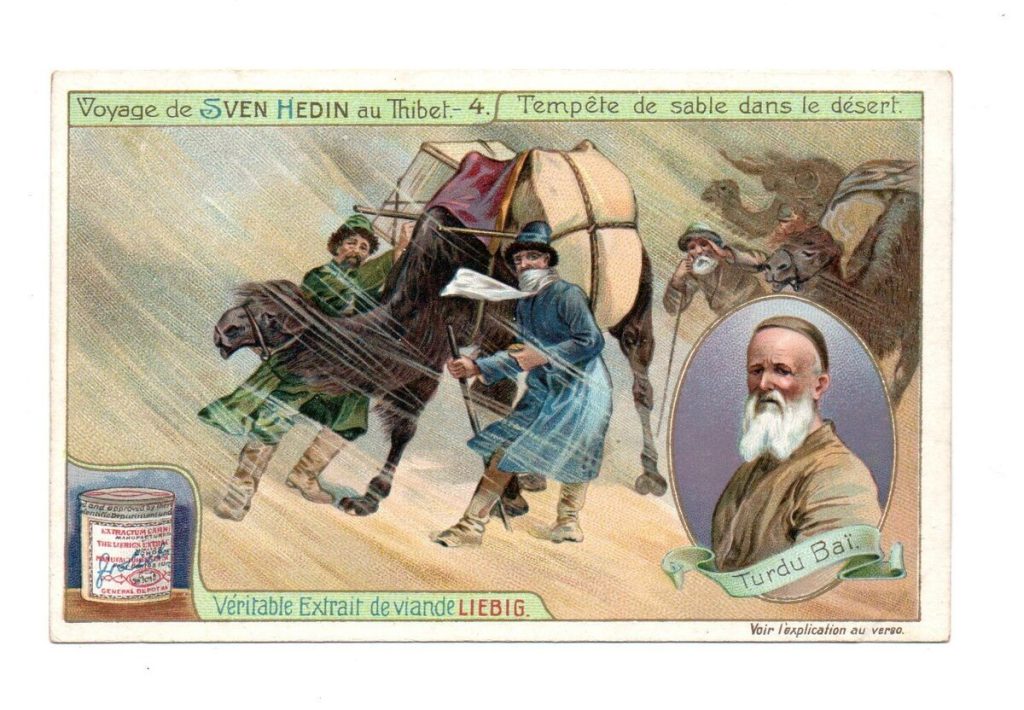 Una figurina Liebig con un disegno di Sven Hedin in vendita su eBay