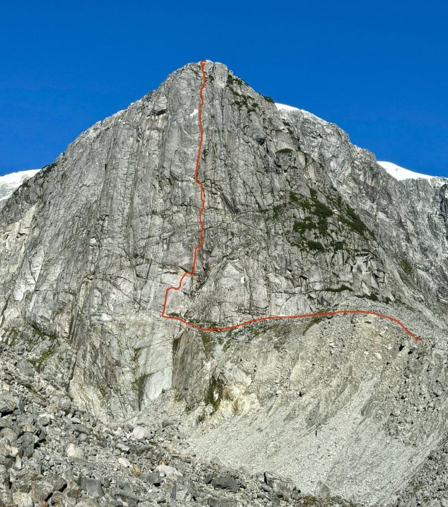 La linea di Apollo 13 sul Pilar del Cohete, nella valle del Turbio IV. Foto Julia Cassou