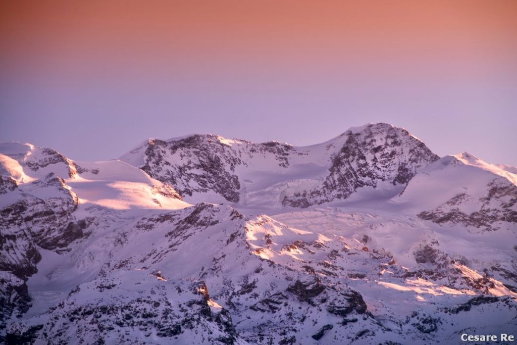 Alba sul Lyskamm. Foto Cesare Re