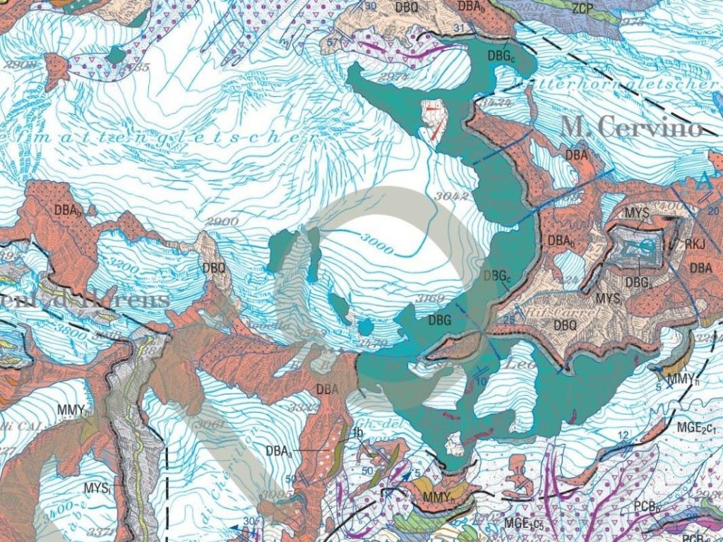 Estratto dalla carta geologica CARG, foglio Monte Cervino