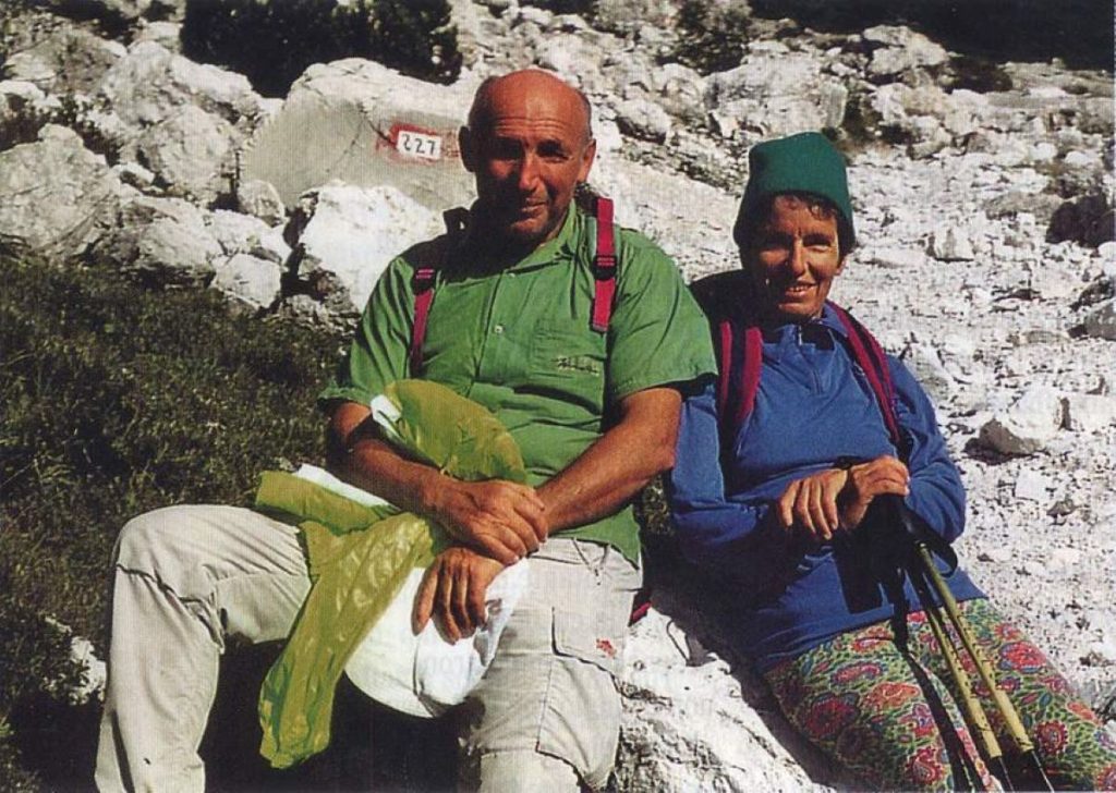 Gino Buscaini con la moglie Silvia Metzeltin, co-autrice del libro Scalate di penna e di grafite