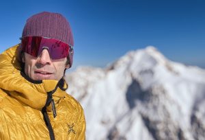 Hervè Barmasse durante la traversata del Gran Sasso