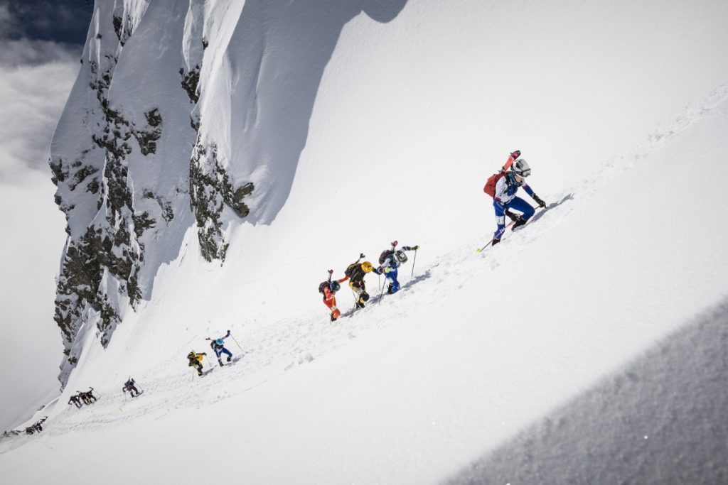 Il gruppo dei primi alla Pierra Menta. Foto Maurizio Torri