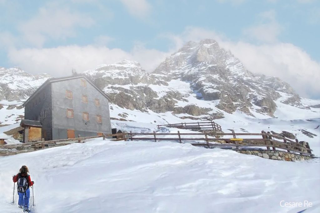 Il rifugio Duca degli Abruzzi all'Oriondè, meta dell'escursione. Foto Cesare Re