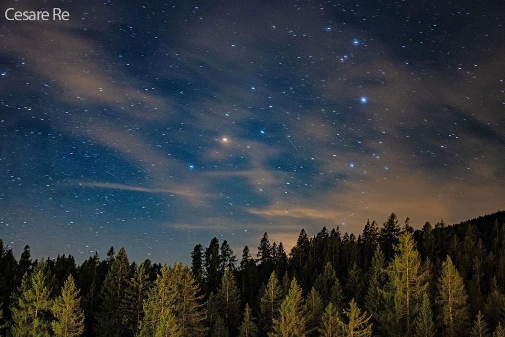 Notte sulle foreste del Lagorai (TN). Foto Cesare Re