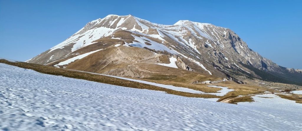 Il Monte Vettore da Forca di Presta., foto Stefano Ardito