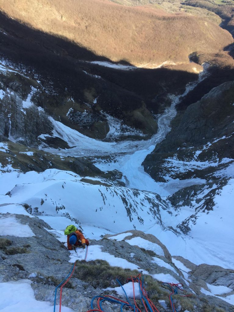 Nord del Camicia, la parte bassa della parete, foto Domenico Totani