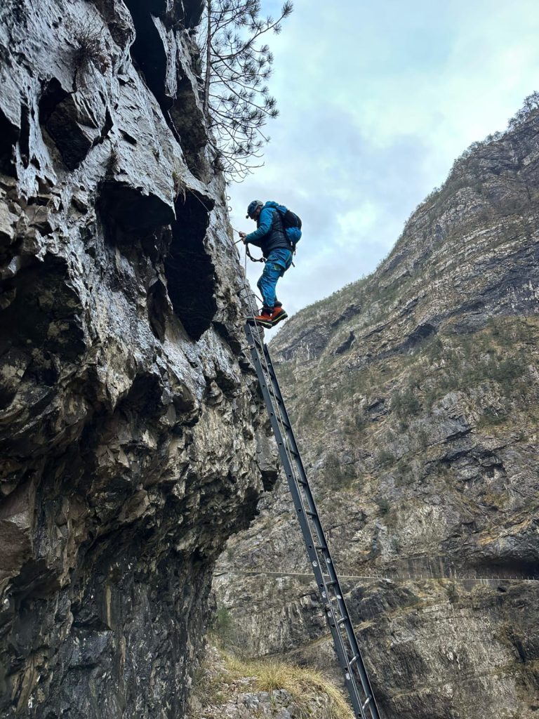 Lino Zani sulla Ferrata della Memoria