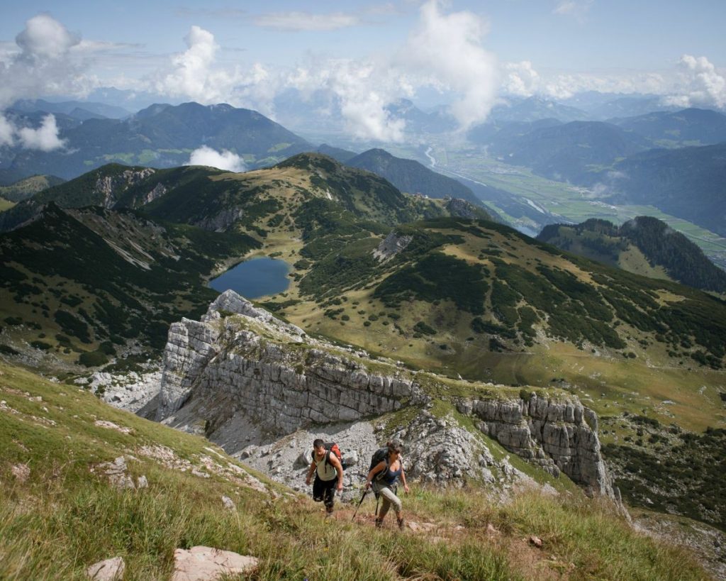 Sulle montagne del Rofan con vista sul lago di Zireinersee © Tirol Werbung, Jens Schwarz