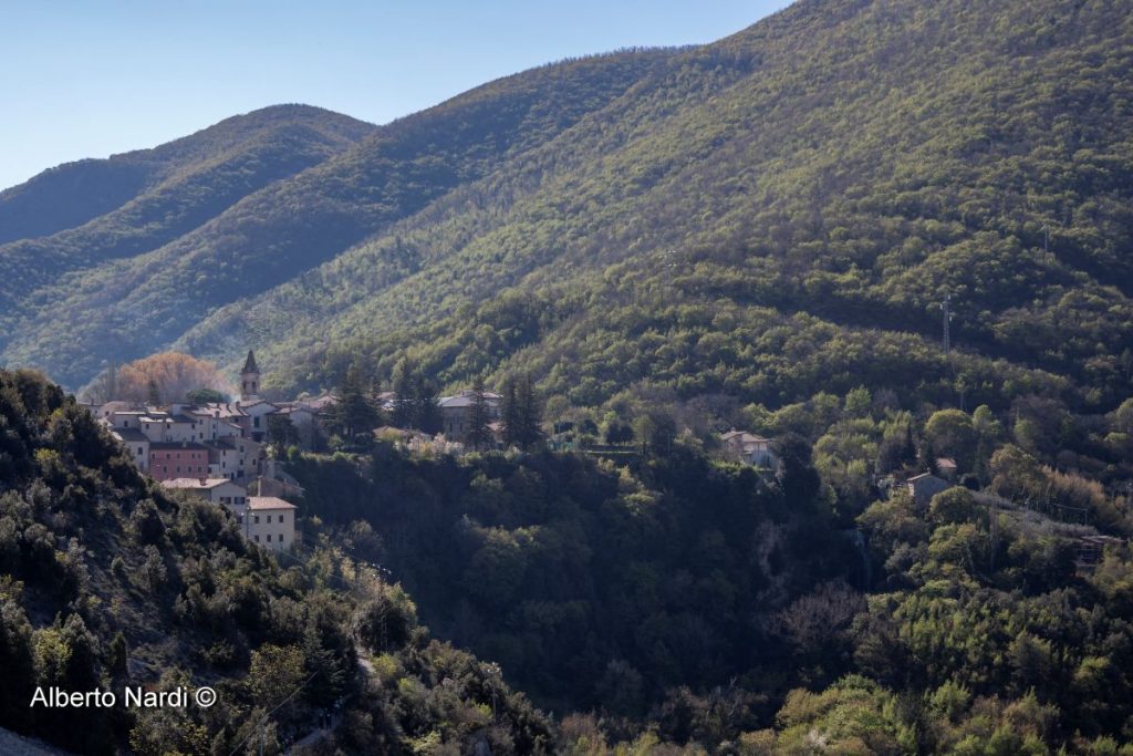 Il borgo di Pale dal Sentiero del Pianello. Foto Alberto Nardi