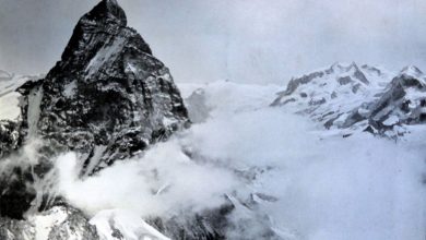 Il Cervino e il Monte Rosa in una foto di Guido Rey @ Centro Documentazione Museo Nazionale della Montagna – CAI Torino
