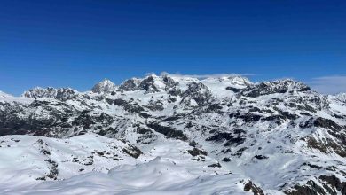 Scivolare leggeri e cavalcare le dolci ondulazioni delle morene, foto M. Comi.