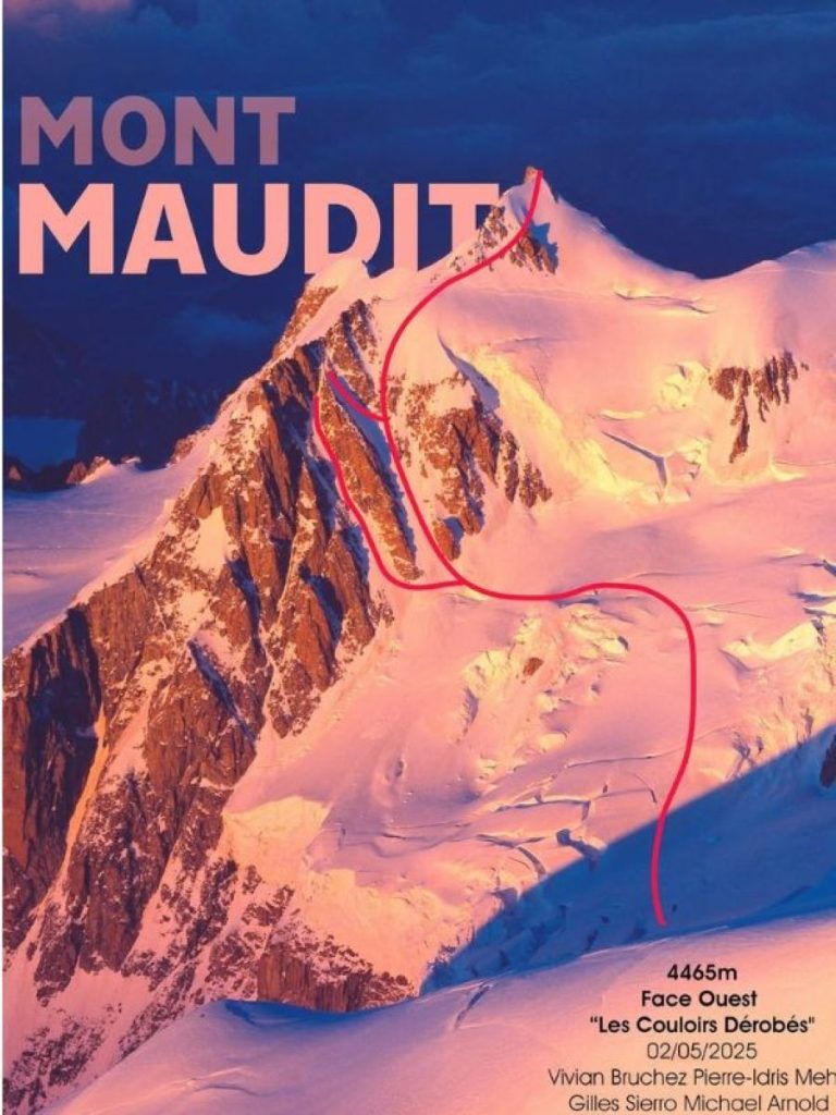 La doppia linea di discesa dal Mont Maudit @ vivianbruchez