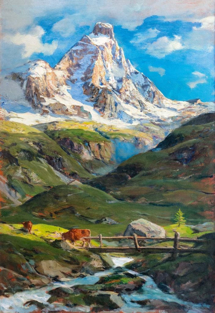 Italo Mus _Il Cervino P.P., inizio anni Quaranta, olio su tavola
