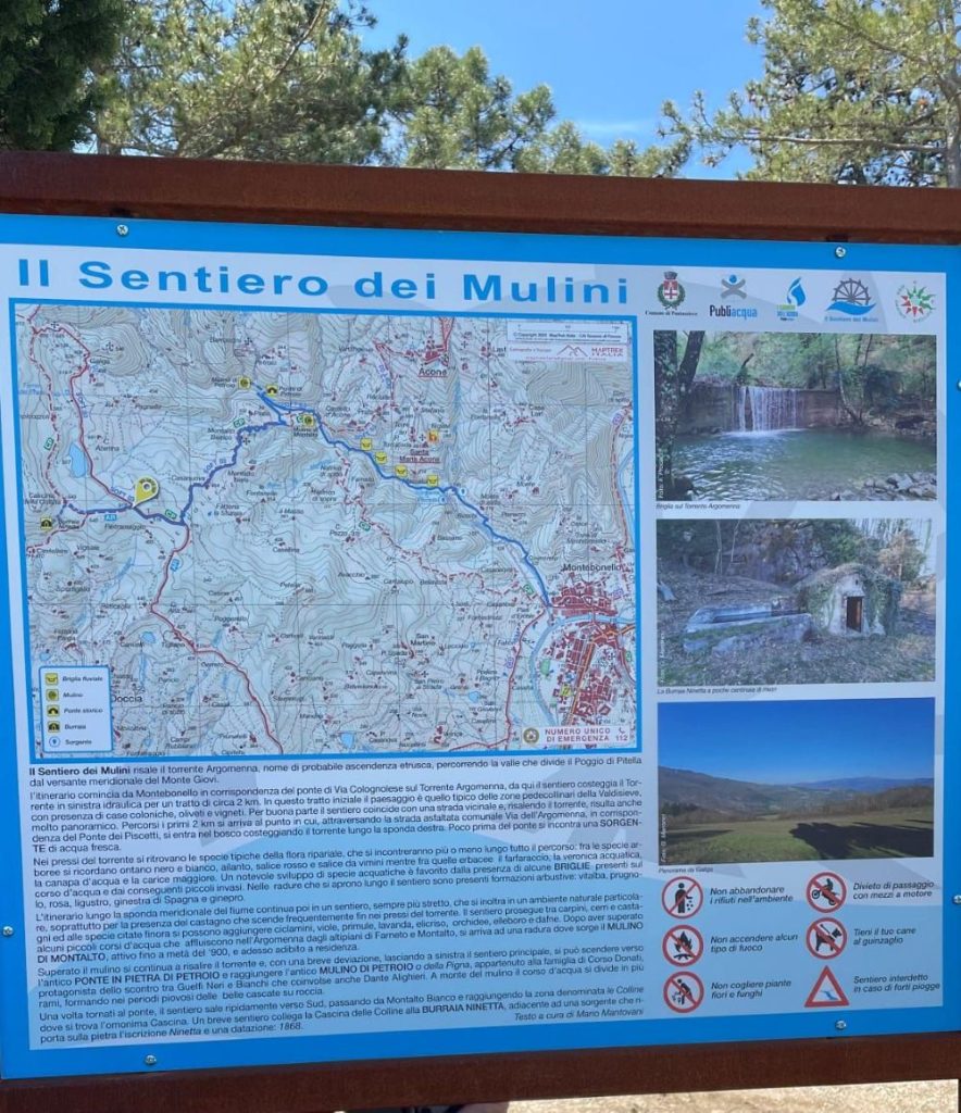 La mappa del Sentiero dei mulini