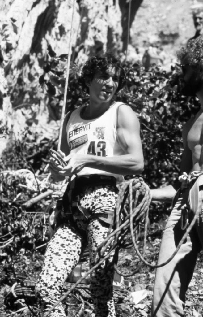 Stefan Glowacz alla prima edizione di Sportroccia, Bardonecchia 1985 @Archivio Glowacz