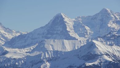 La parete ovest dell'Eiger (al centro dell'immagine) @ Wikipedia