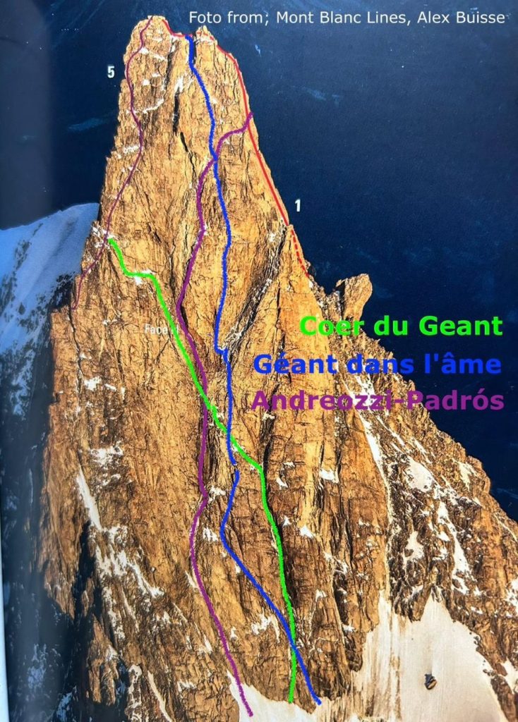 Al centro la linea salita da Padros e Andreozzi