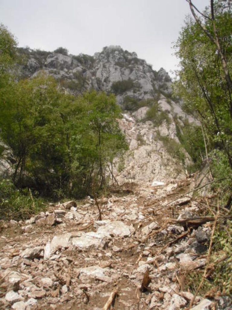 La frana del 2010 sul Quarto Sperone