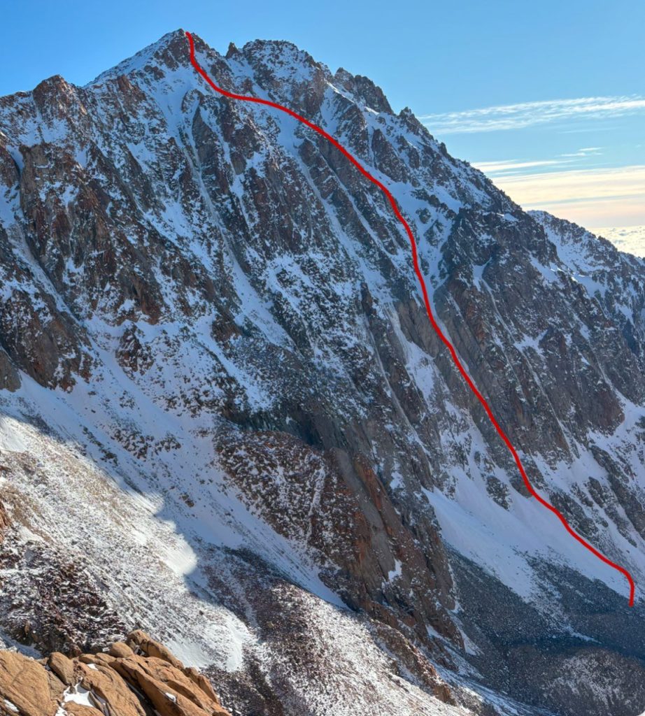 La linea di El vuelo del pichon sul Chani Grande. Foto U. Kusnezov