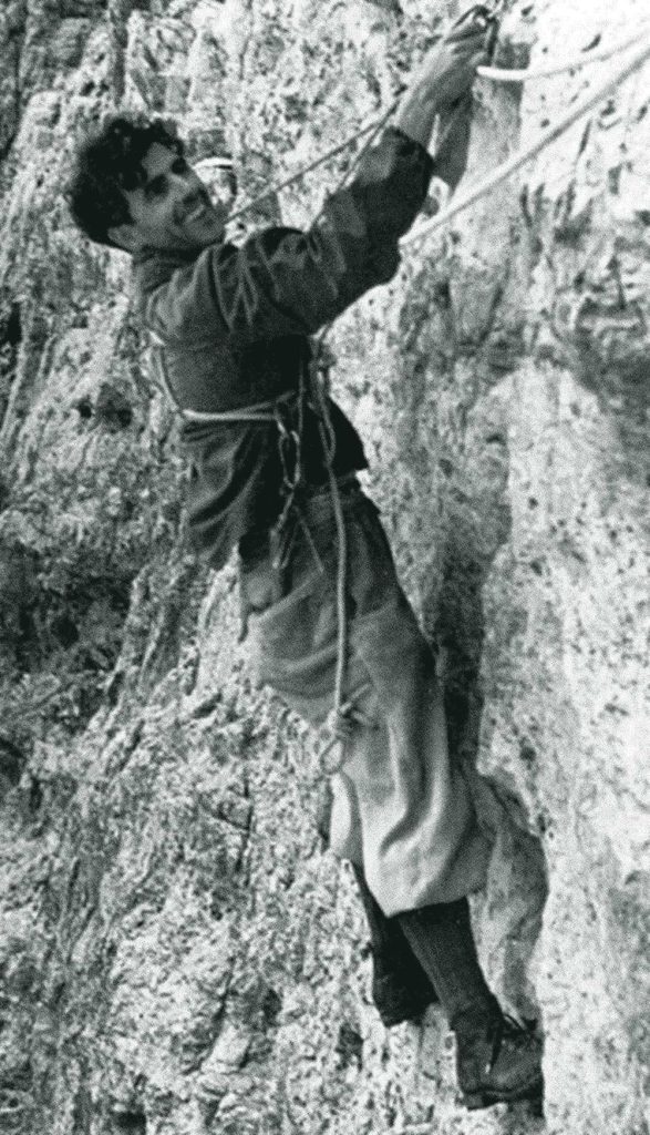 Abram sulla via Stosser alla Tofana di Rozes. Foto Archivio Erich Abram