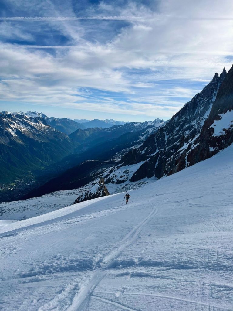 Boffelli durante il tentativo di record sul Monte Bianco