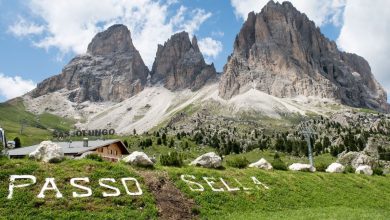Il Gruppo del Sassolungo visto da Passo Sella. Foto Cesare Re