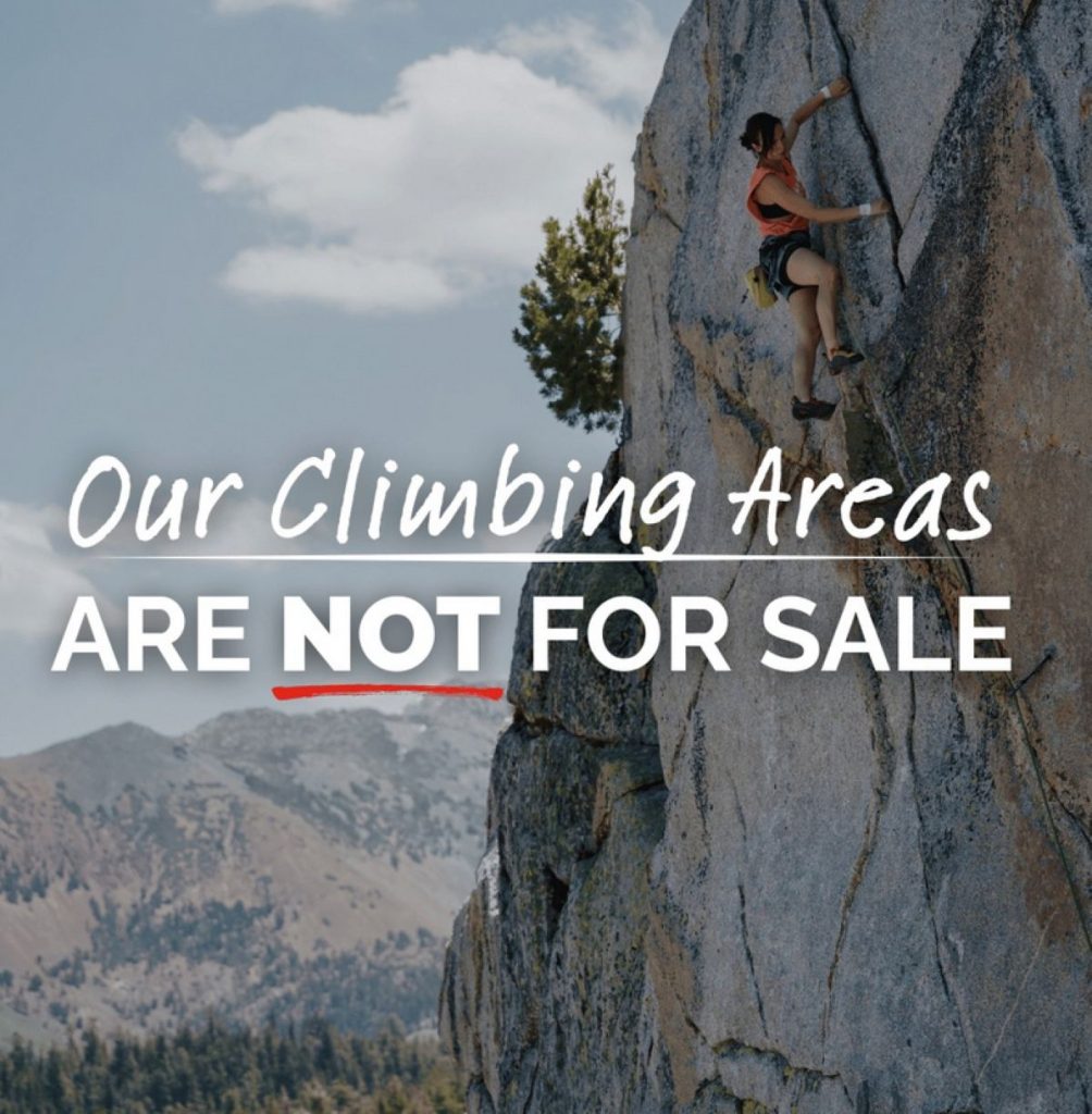 Una delle immagini diffuse da Access Fund per sensibilizzare la comunità dei climber @accessfund