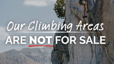 Una delle immagini diffuse da Access Fund per sensibilizzare la comunità dei climber @accessfund