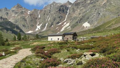 Lo spettacolare scenario che circonda il Bivacco Saverio Occhi, nel Parco Nazionale dello Stelvio