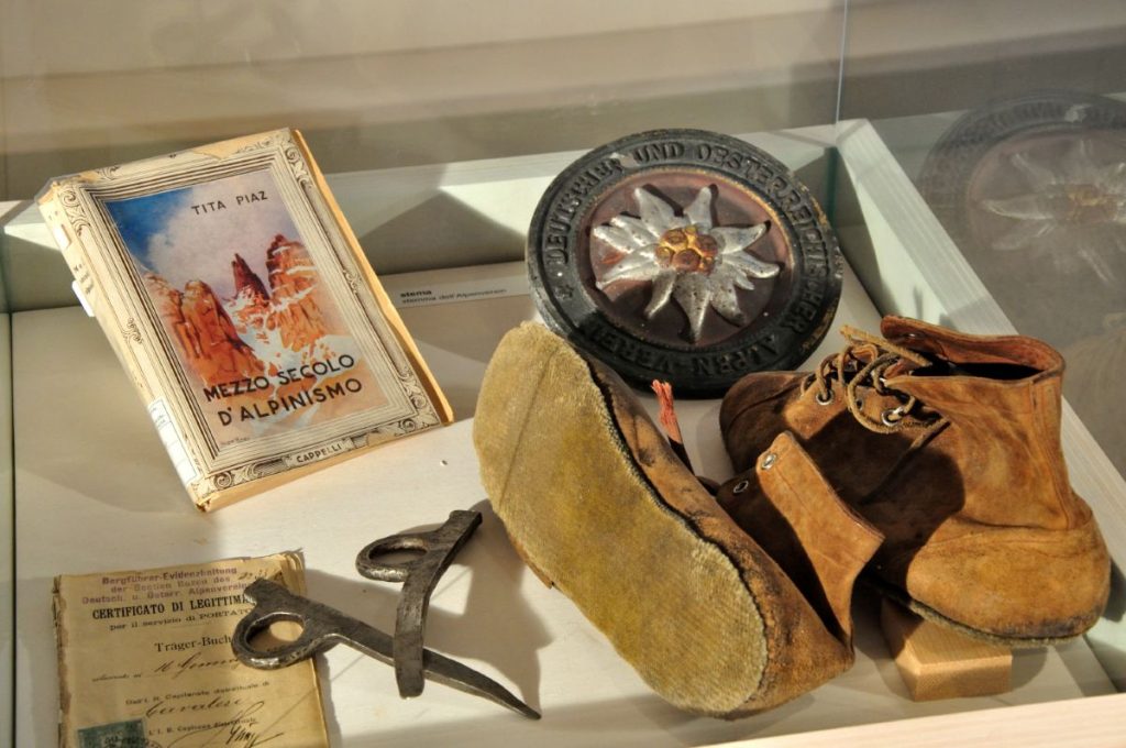 Museo Ladino di Fassa, cimeli di Tita Piaz, foto Stefano Ardito