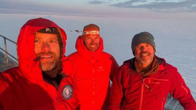 Bjorn Lindhardt Wils, Hoddi Tryggvason e Halldor Meyer alla partenza. Photo Höddi Tryggvason