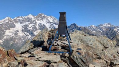 Il piedistallo sul quale era posta la statua della Madonna sulla vetta del Monte Tagliaferro @ CAI Varallo