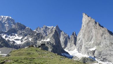 Il rifugio Franco Monzino, a 2590 metri di quota nel Gruppo del Monte Bianco. Foto Fabrizio Rossi