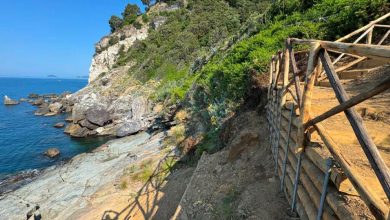 Un tratto del sentiero per la Punta Bianca messo in sicurezza